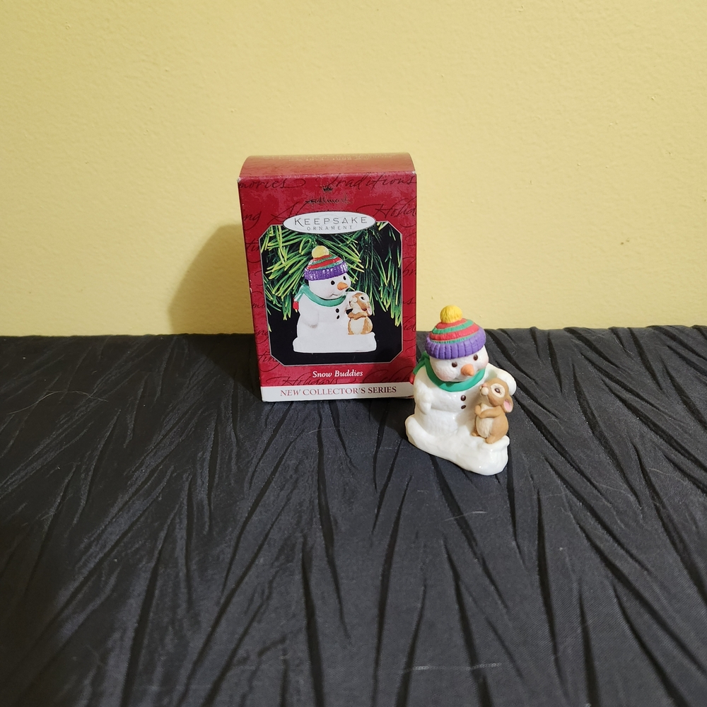 Hallmark Snow Buddies Ornament with Red and Blue Accents